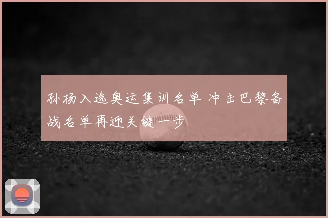 孙杨入选奥运集训名单 冲击巴黎备战名单再迎关键一步